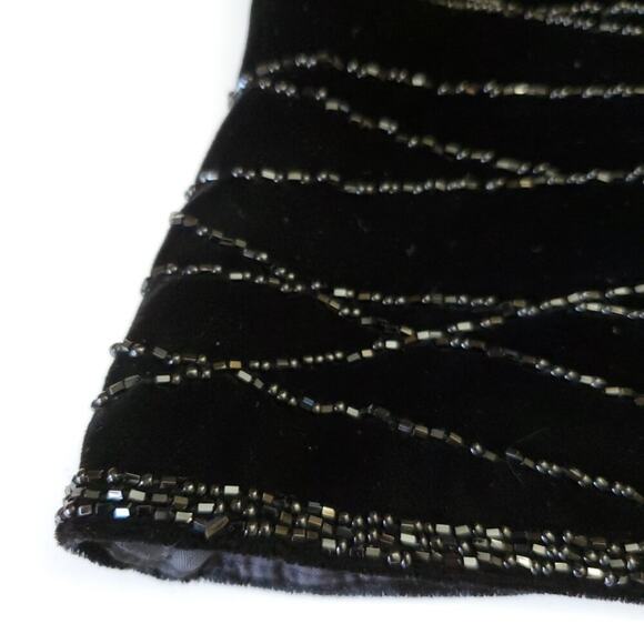 Zola Evening sleeveless, beaded black velvet top, size 6P - Picture 7 of 9